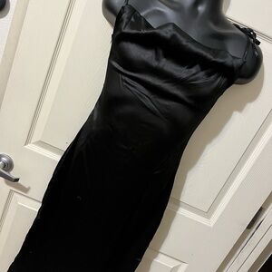 Halfisland Black Satin Dress Medium